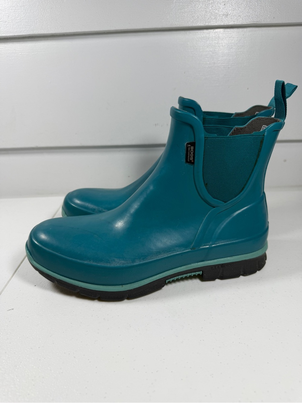 Bogs Amanda Slipboop Teal Rain Chelsea Boots - Waterproof Slip-On Womes size 8